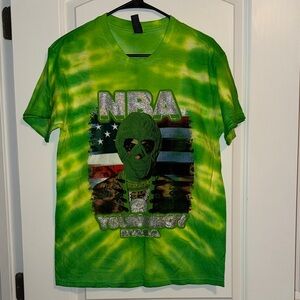 NBA Youngboy MASA Tour Gildan Green and Yellow Tie-Dye T-Shirt